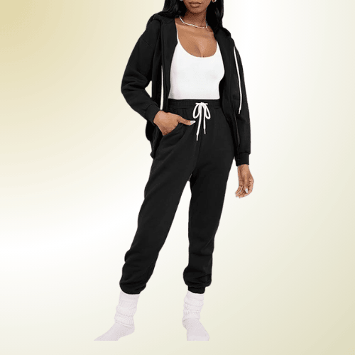 Casual Chic Ensemble Hoodie Sweatshirt Jogger Croptop Jogging Suit