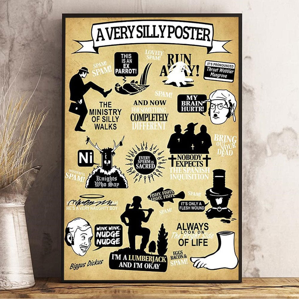 A Very Silly Poster Funny Drawing Funny Lumberjack Poster, Canvas