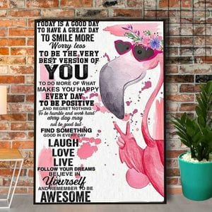 Flamingo Laugh Love Live Poster, Canvas