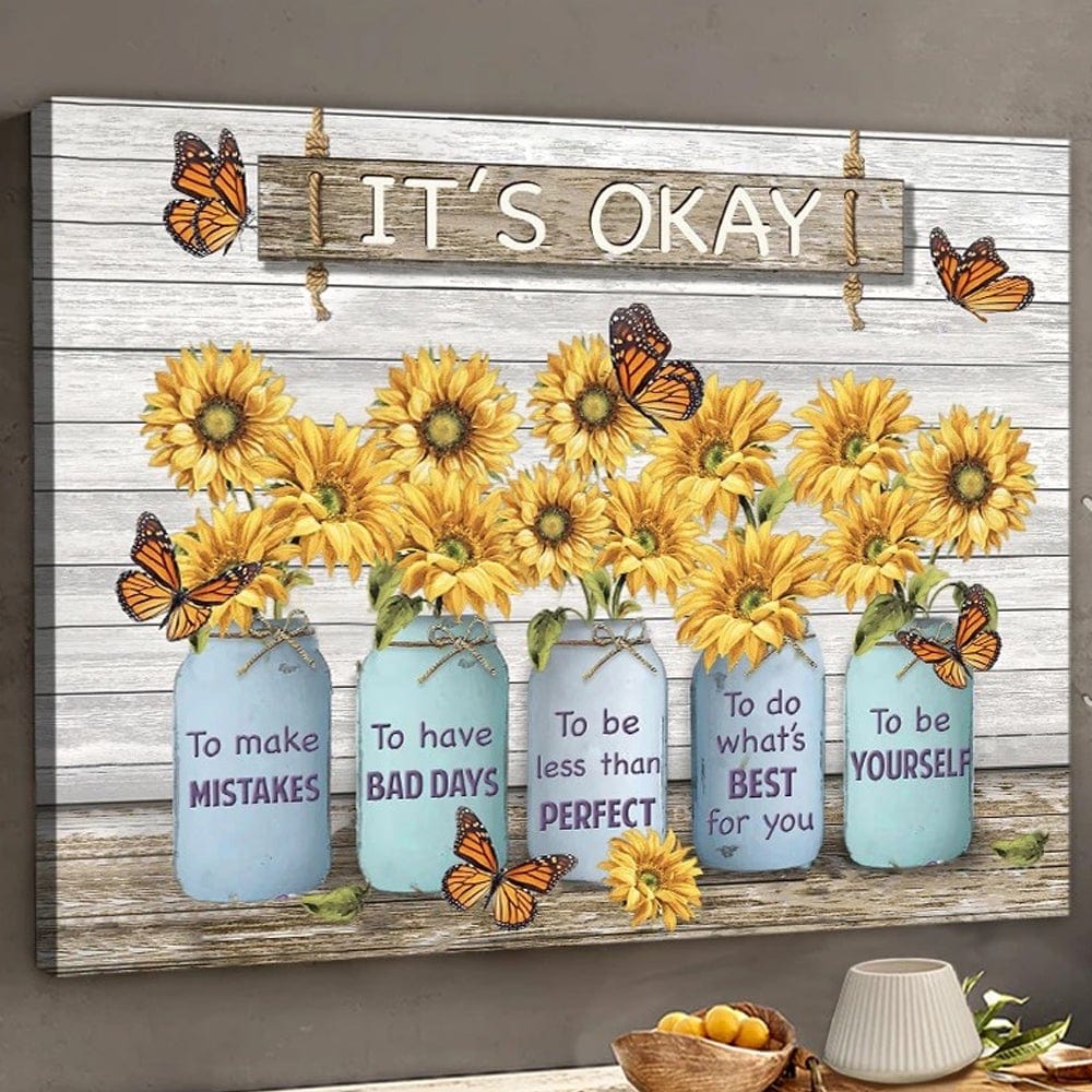 It's Ok To Make Mistakes Butterfly Poster, Canvas