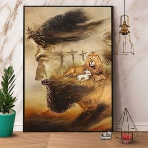 Jesus The Lion And Lamb Poster, Canvas