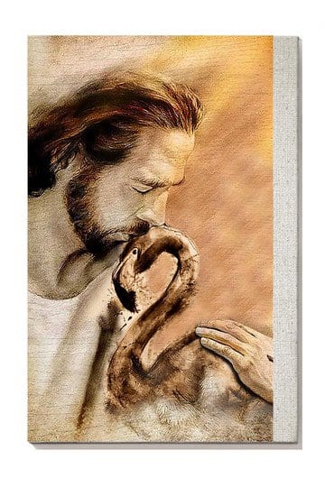 Jesus With Flamingo God Poster, Canvas