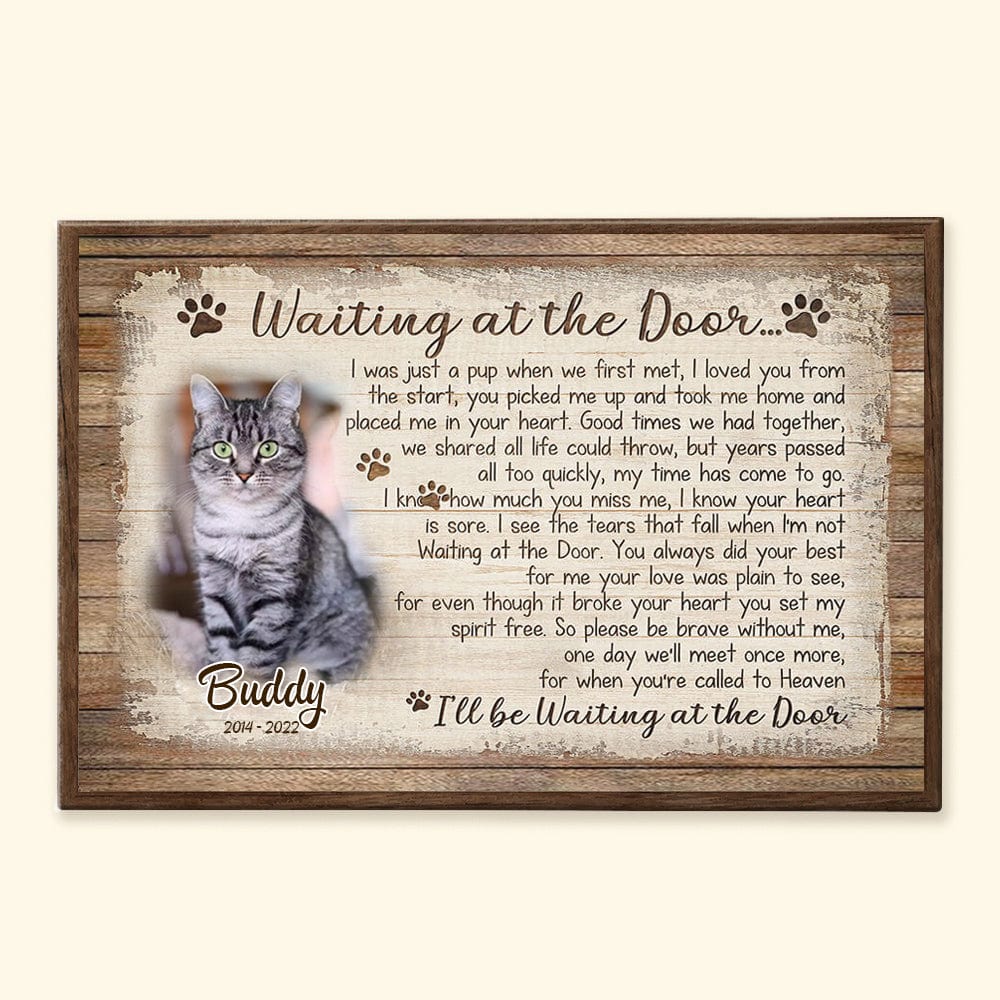 Personalized Cat Memorial Poster, I'll Be Waiting At The Door