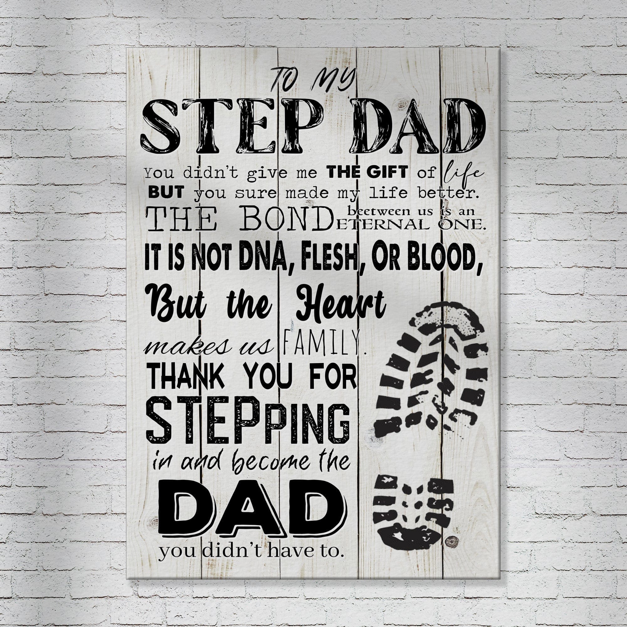 To My Stepdad, Bonus Dad Father's Day Poster, Canvas